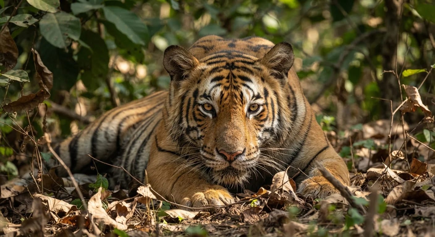 Bengal tiger portrait, Ratapani Tiger Reserve wildlife