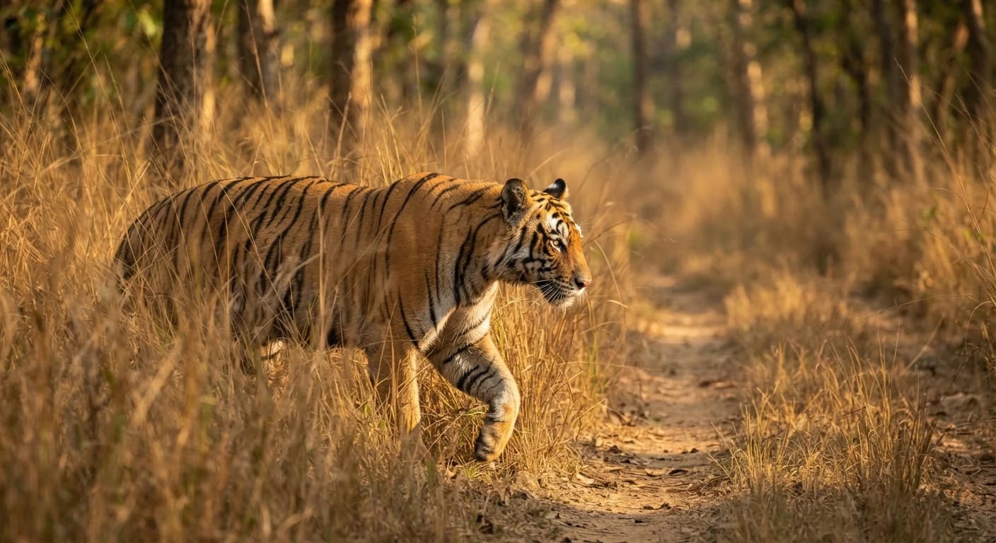 Tiger in tall grass, Ratapani Tiger Reserve, Madhya Pradesh