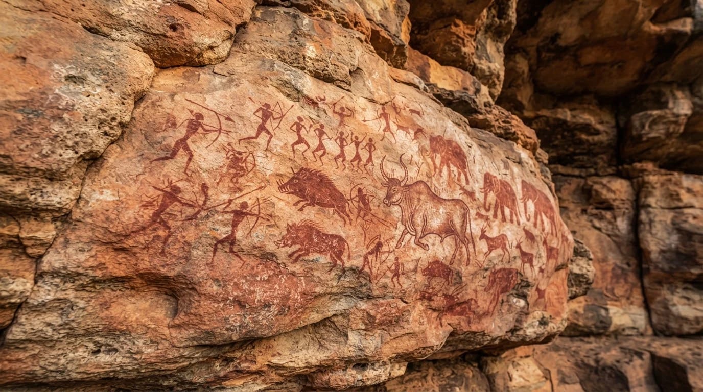Bhimbetka Boar Rock painting, Bhimbetka rock shelters