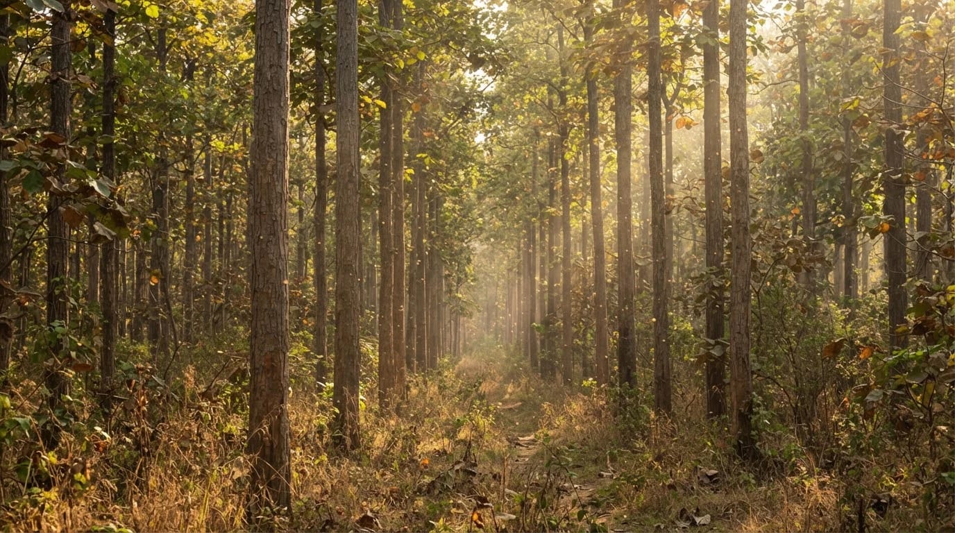 Teak forest of Ratapani Wildlife Sanctuary near Bhopal