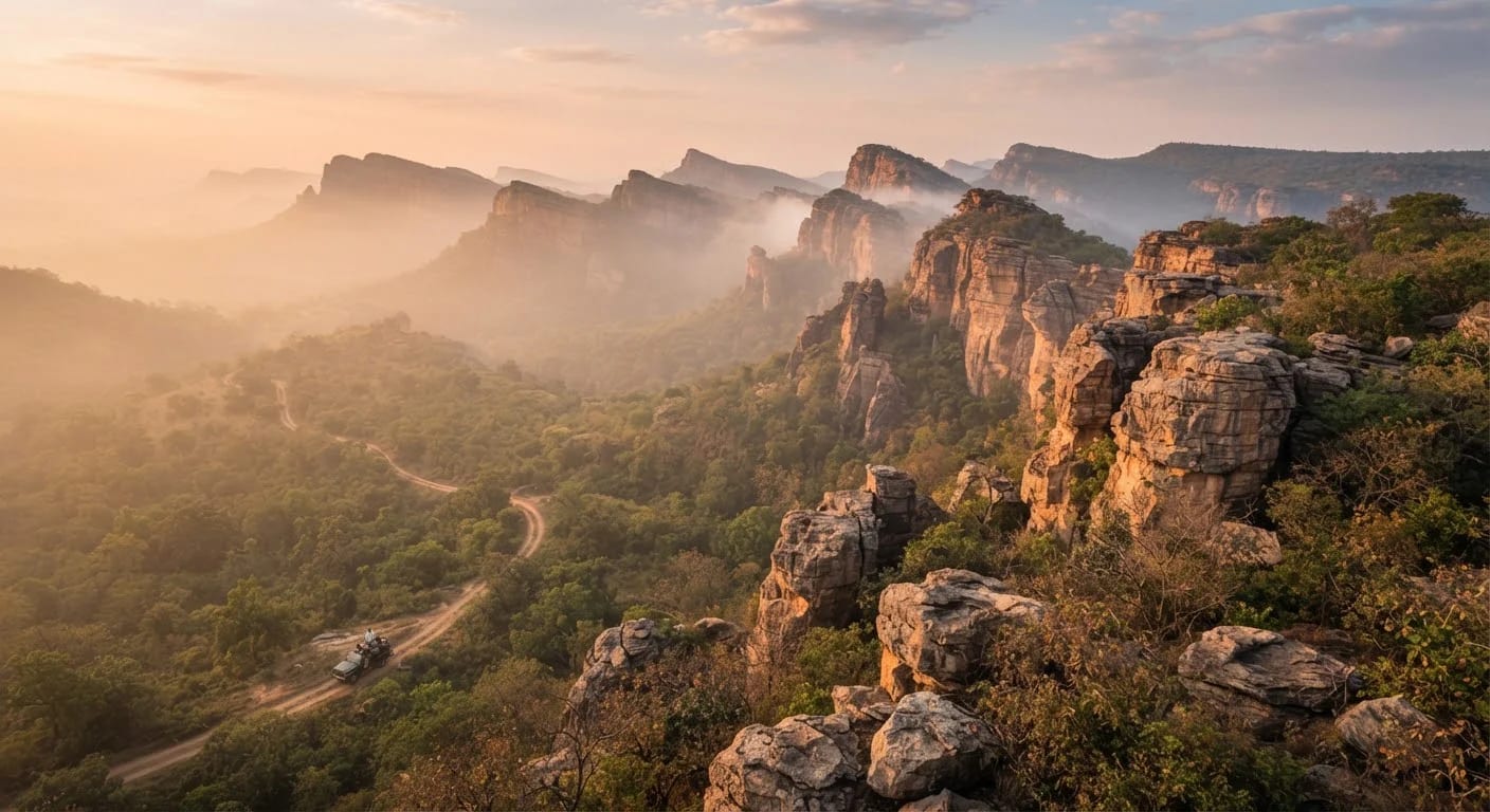 Vindhya sandstone ridges of the Ratapani landscape, Madhya Pradesh