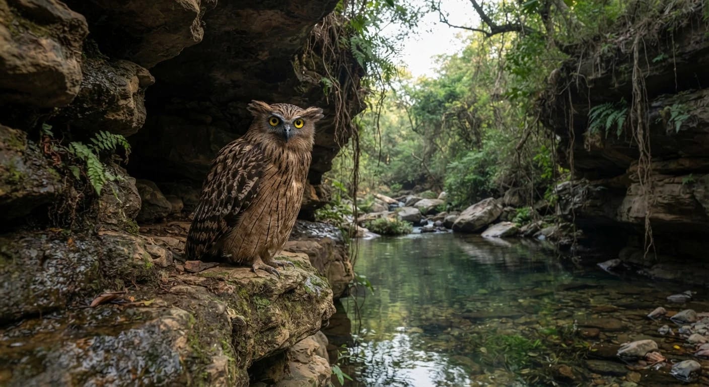 Brown fish owl, Ratapani wildlife