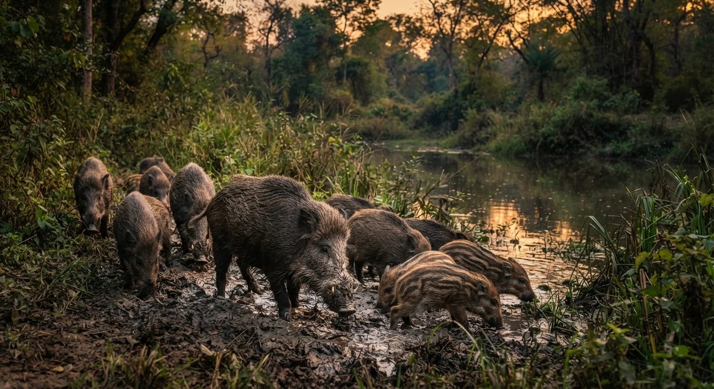 Indian wild boar in Ratapani Wildlife Sanctuary